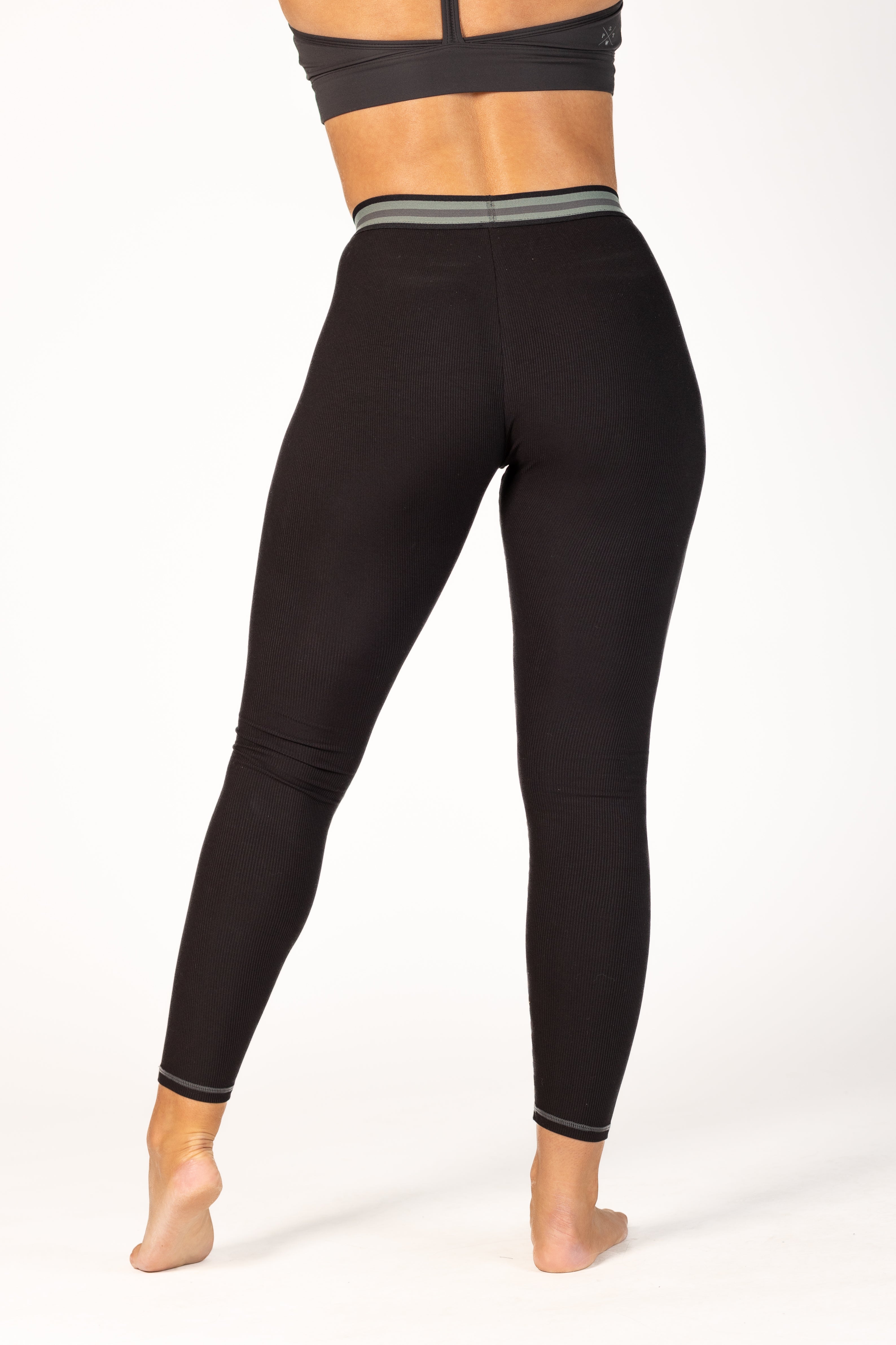 Black Silver Base Layer Legging