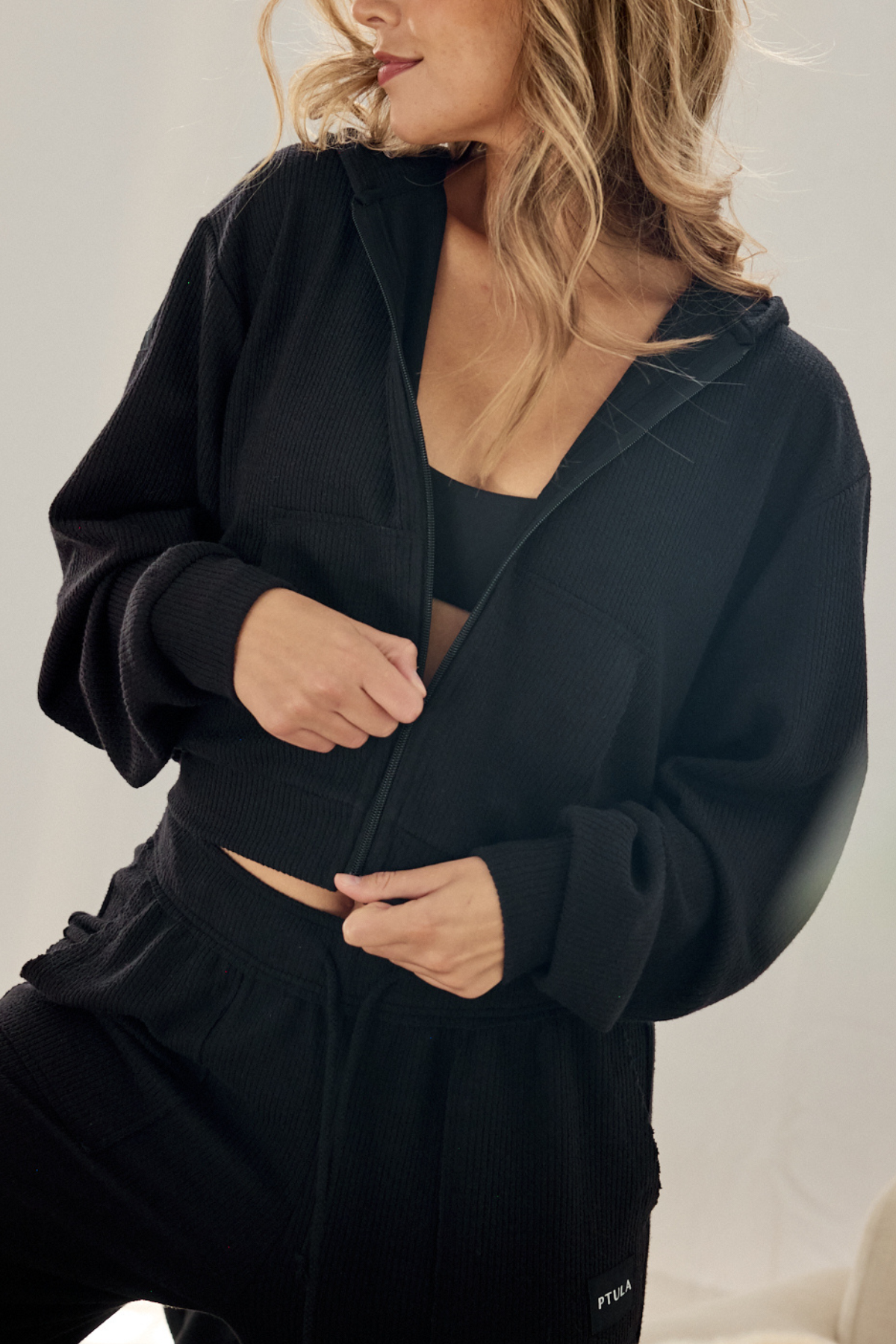 Comfort Knit Cropped Zip Up