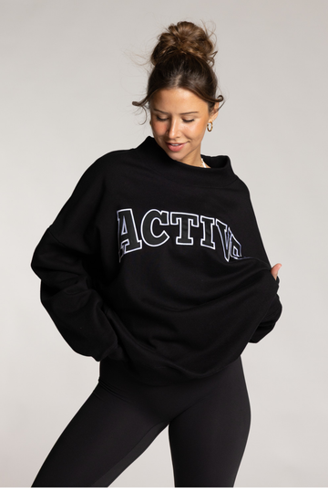 Foundation Fleece Mockneck - Black