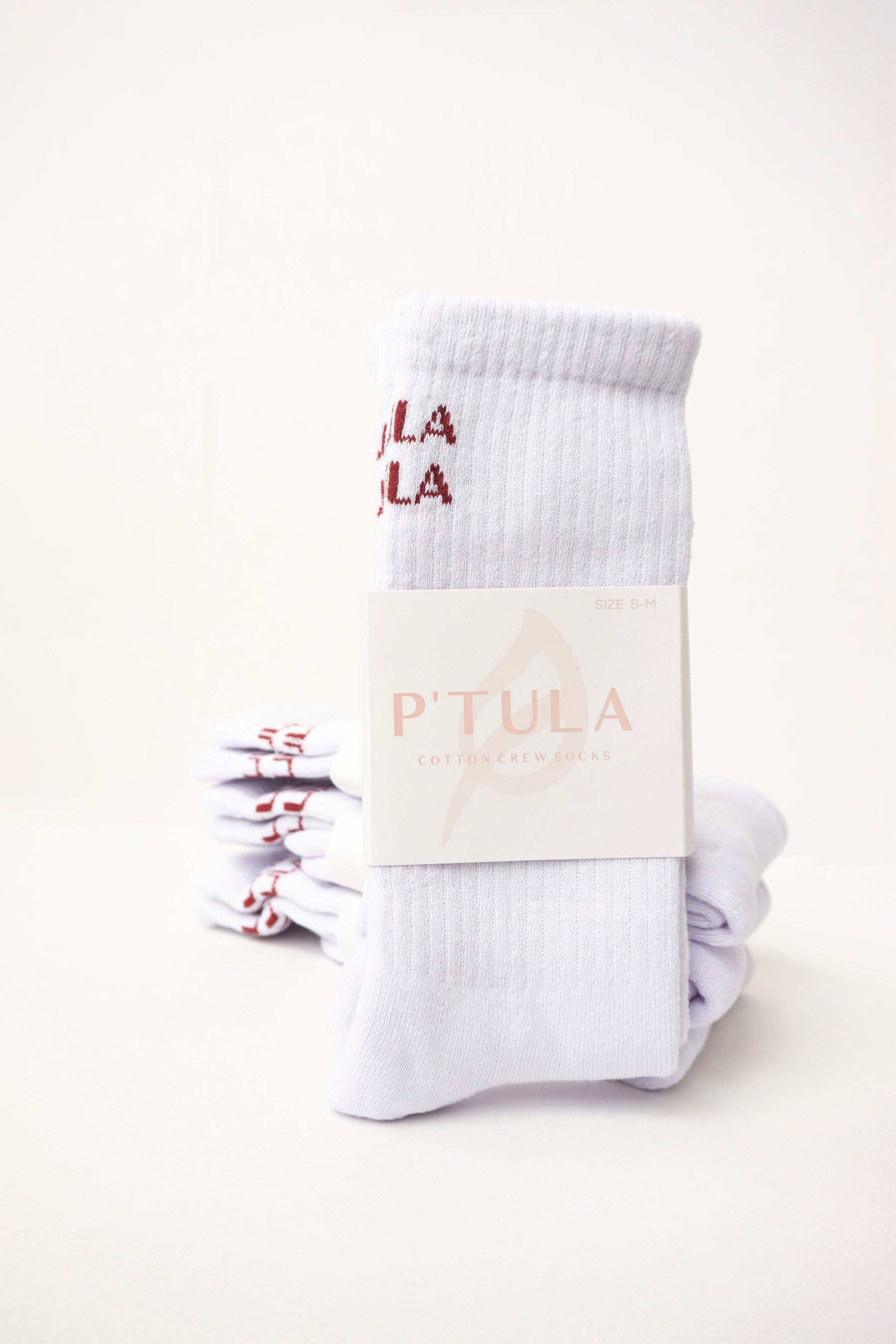 The Logo Crew Sock - Cranberry (3 Pack)